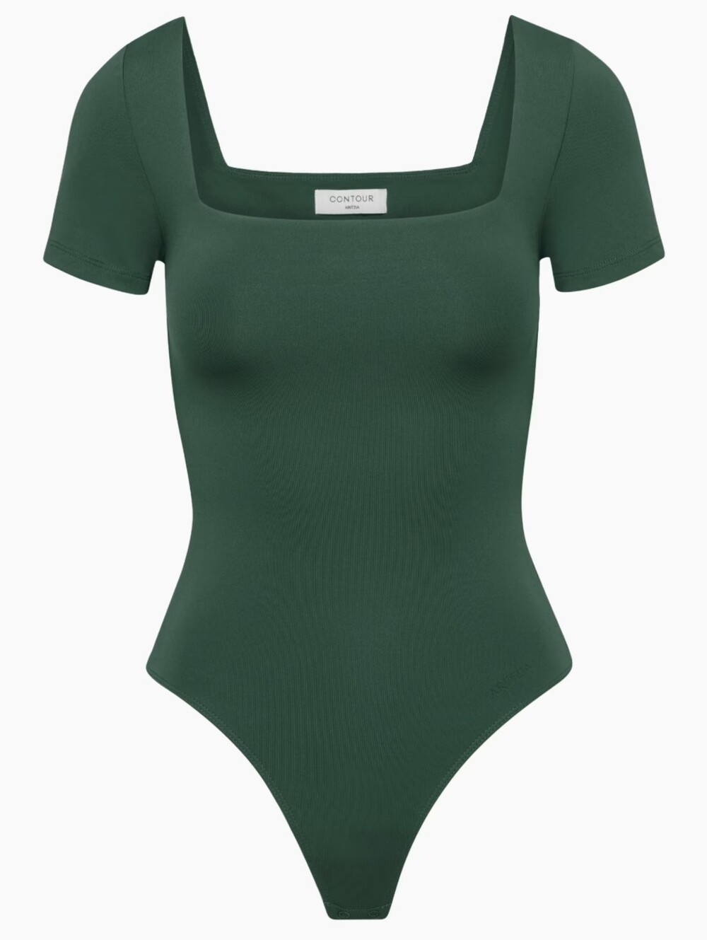 Aritzia Contour Square Neck Bodysuit Sz XL Scarab Green Body Contour Shaping